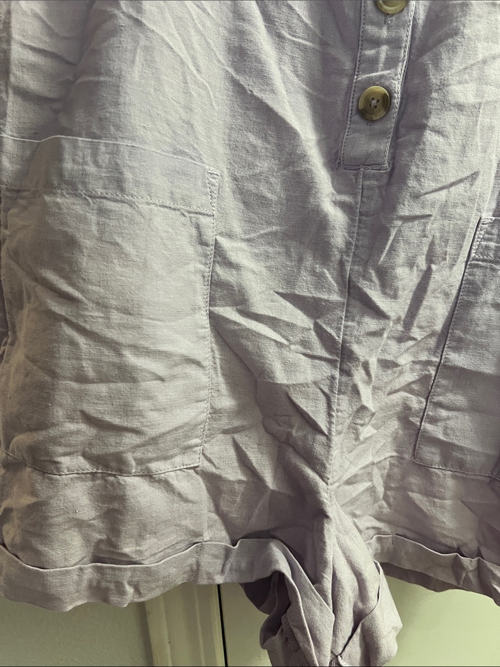 O'Neill Lailac Button-Front Tie-Shoulder Romper - Picture 6 of 7